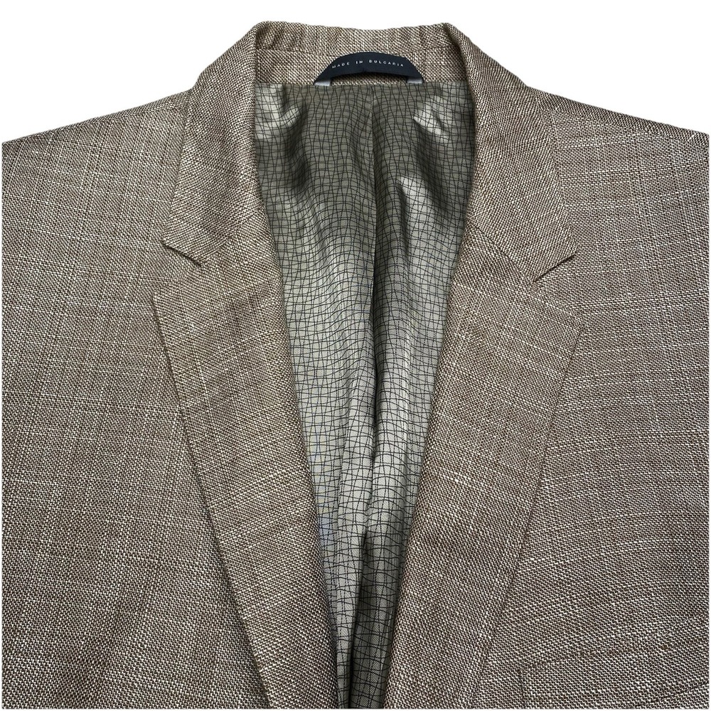 Hugo Boss TheKeys12 Blazer Sport Coat 44L 2B2V Reda Linen Wool Brown